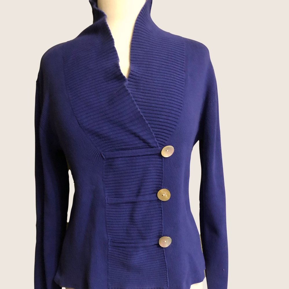 CATO Purple Shawl Collar Sweater